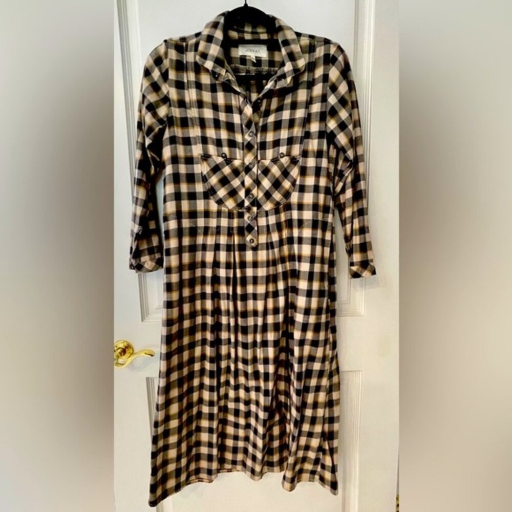 ❤️ THE GREAT BOHEMIAN GINGHAM PLAID MIDI SHIRT DRESS